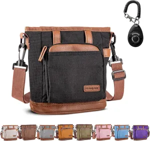 BEAU&FUR Dog Treat Pouch with Dog Clicker for Training - Hands-Free Dog Treat Bag with Magnetic Closure, Multi-Pocket Treat Pouches for pet Training with Built-in Poop Bag Holder Pocket