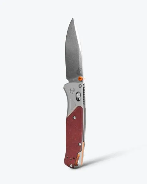 Benchmade - Bugout 535 EDC Knife with Grey/Redstone Aluminum & Richlite Handle (535-09)