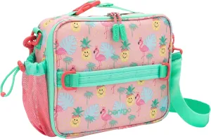 Bentgo Kids Lunch Bag - Durable, Double-Insulated Lunch Bag for Kids 3 ; Holds Lunch Box, Water Bottle, & Snacks; Easy-Clean Water-Resistant Fabric & Multiple Zippered Pockets (Tropical)
