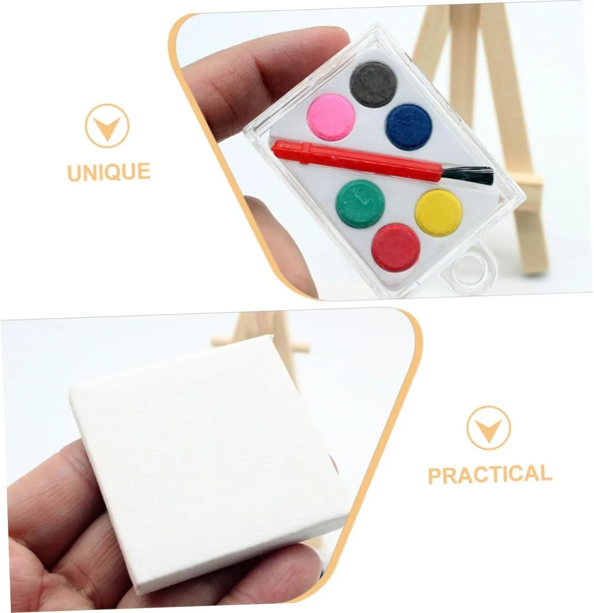 BESPORTBLE 3sets Miniature Easel for Dollhouse Artistic Ornament Drawing Board and Pigment Accessories Mini House Decoration and Photography Prop