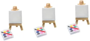 BESPORTBLE 3sets Miniature Easel for Dollhouse Artistic Ornament Drawing Board and Pigment Accessories Mini House Decoration and Photography Prop