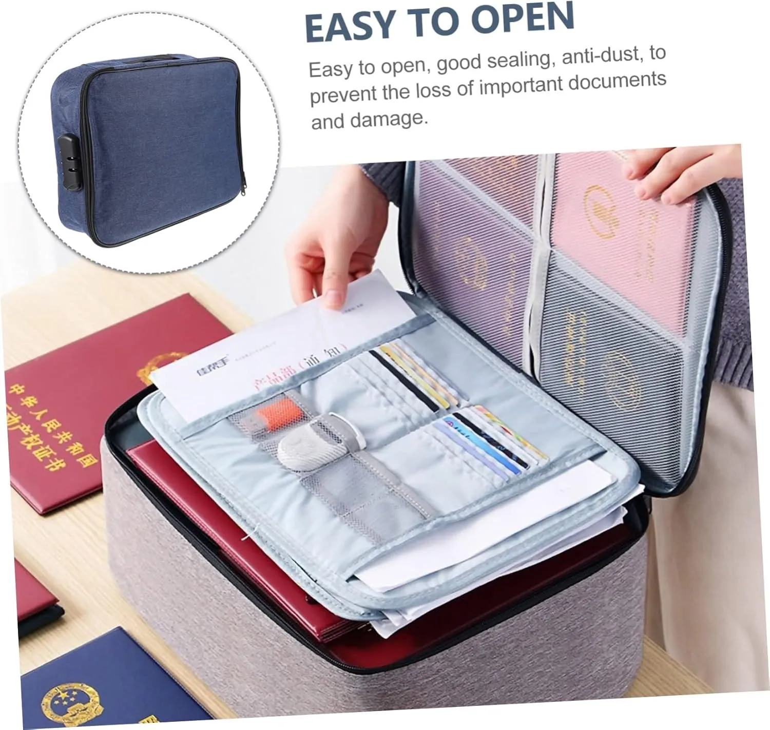 BESTYASH Certificates Bag Portable File Bag Large Capacity Easy Open Seal for School Office