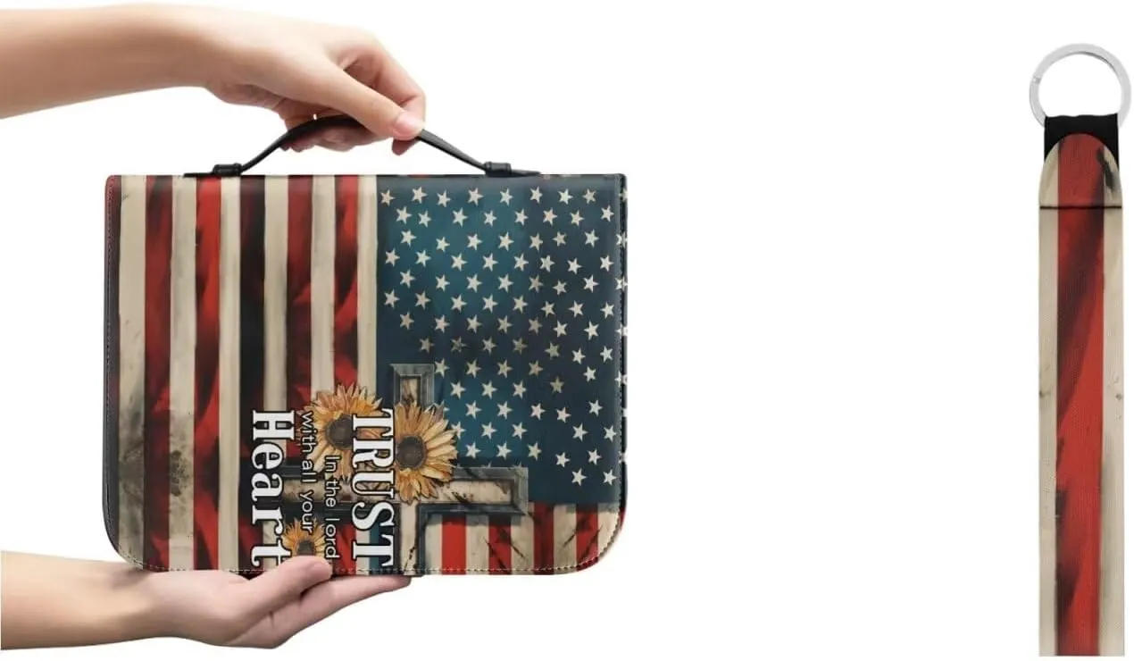 Bible Covers for Women Men with Keychain Carrying Book Case Church Bag Bible with Pockets Large Bible Cover