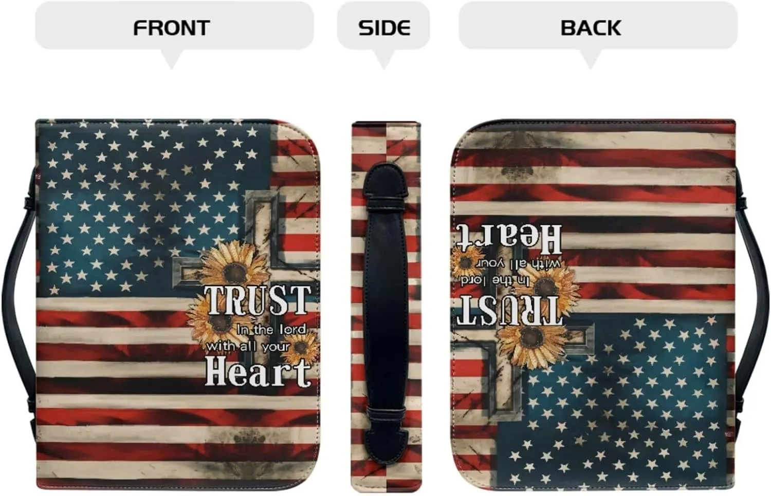 Bible Covers for Women Men with Keychain Carrying Book Case Church Bag Bible with Pockets Large Bible Cover