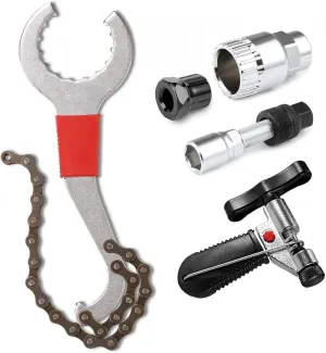 Bike Chain Tools Set - Bike Link Plier,Chain Breaker Splitter Tool,Chain Checker,Chain Link Connector,Chain Bracket Remover,Freewheel Remover,Crank Puller Remover,Bicycle Cassette Removal Tool Kits