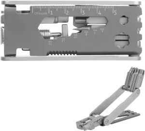 Bike Multitool, 17 in 1 Bike Repair Tool Portable Stainless Steel Bike Wrench Ruler Screwdrivers Nail Puller Multi Tool for Road Mountain Bikes