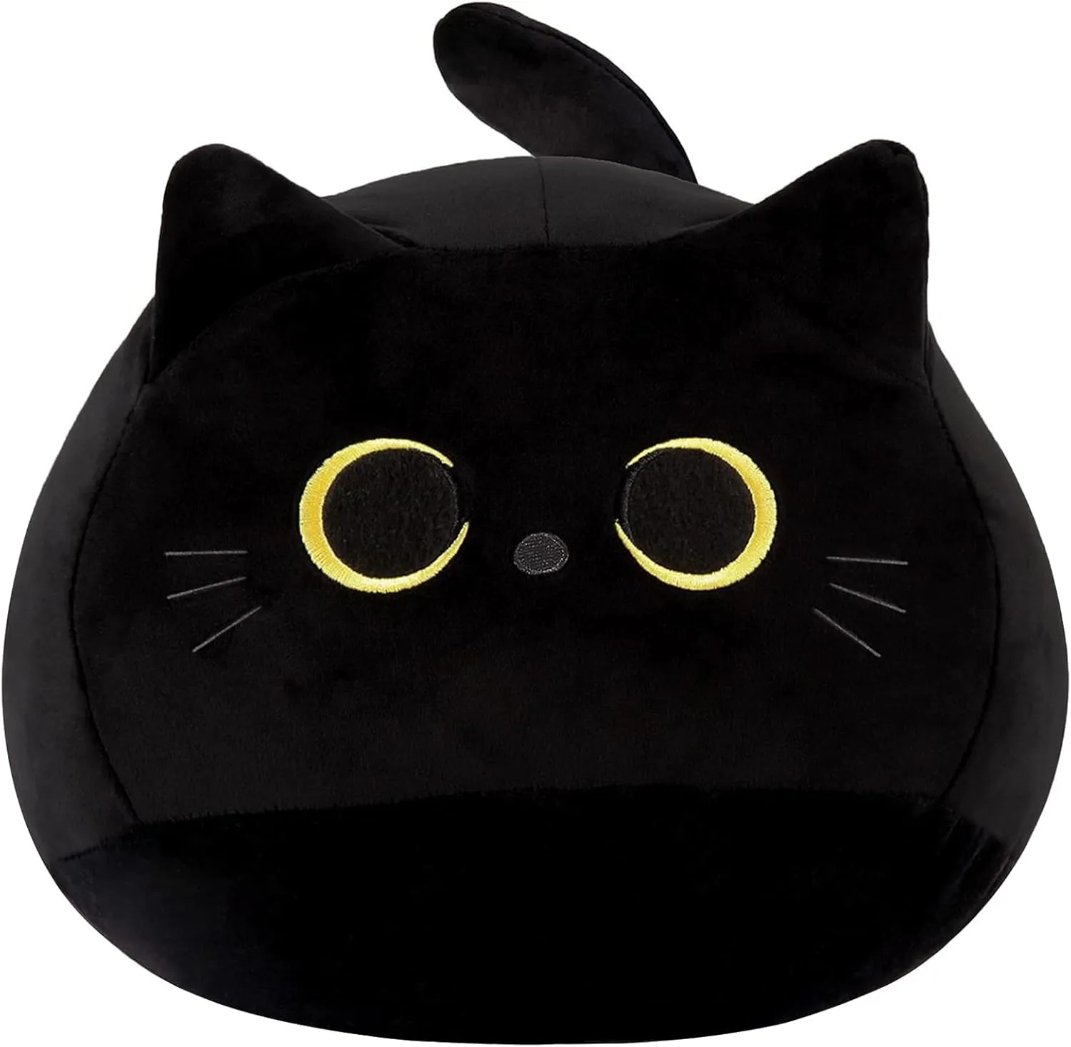 Black Cat Plush Toy 16 Inch Black Cat Pillow, Soft Stuffed Cat Plush Doll, Plushie Cat Pillow Cat Stuffed Animals for Kids Birthday Girlfriend Valentines Gift