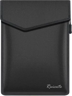 Black Fireproof Document Bag (2200℉),15”x 11”Waterproof and Fireproof Money Bag with Zipper,Ruicnte Upgraded Two Pockets Fire Resistant Safe Bags for Valuables,Money,Jewelry,Legal Documents,File