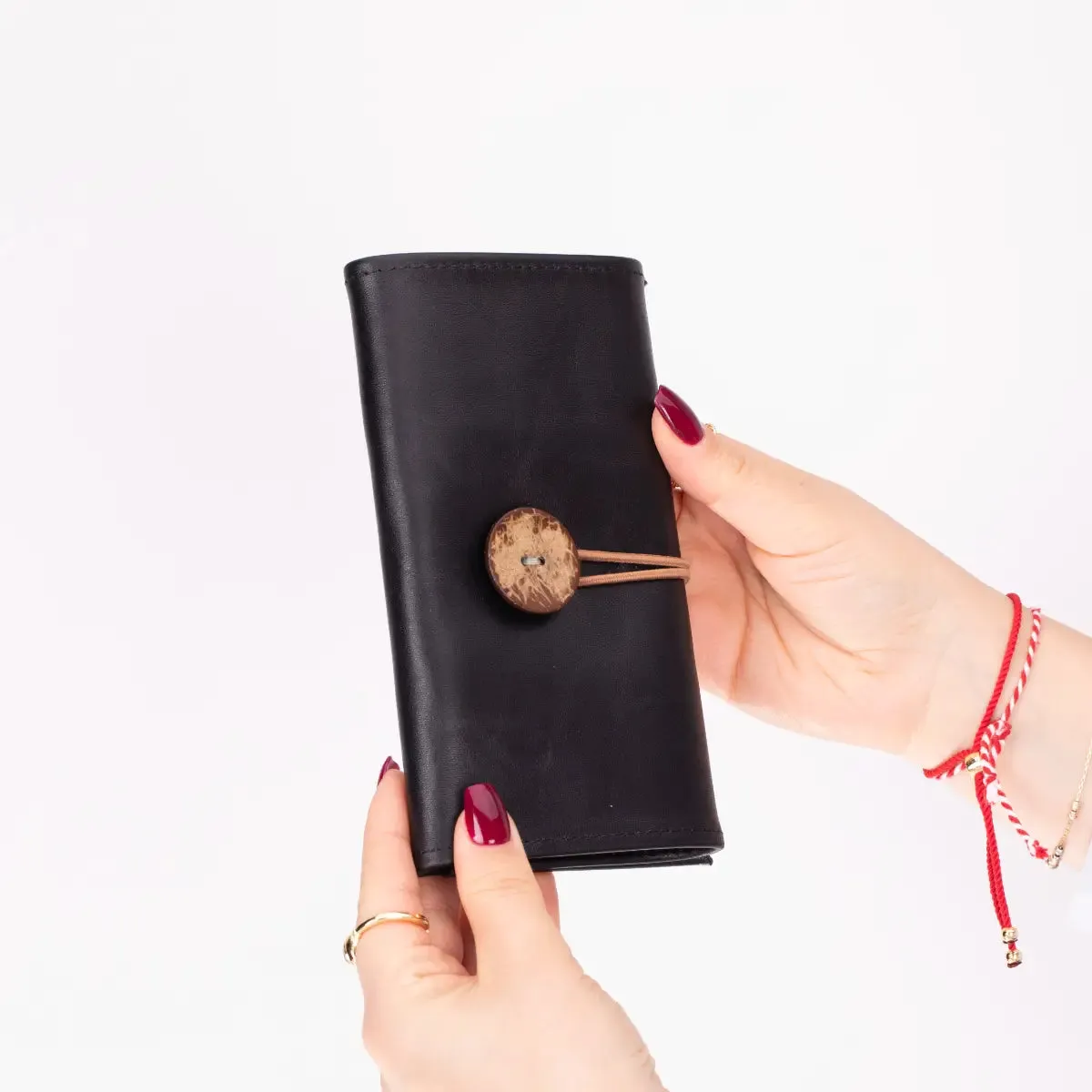 Black Leather Cable Organizer