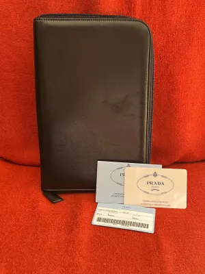 Black Prada Small Document Portfolio