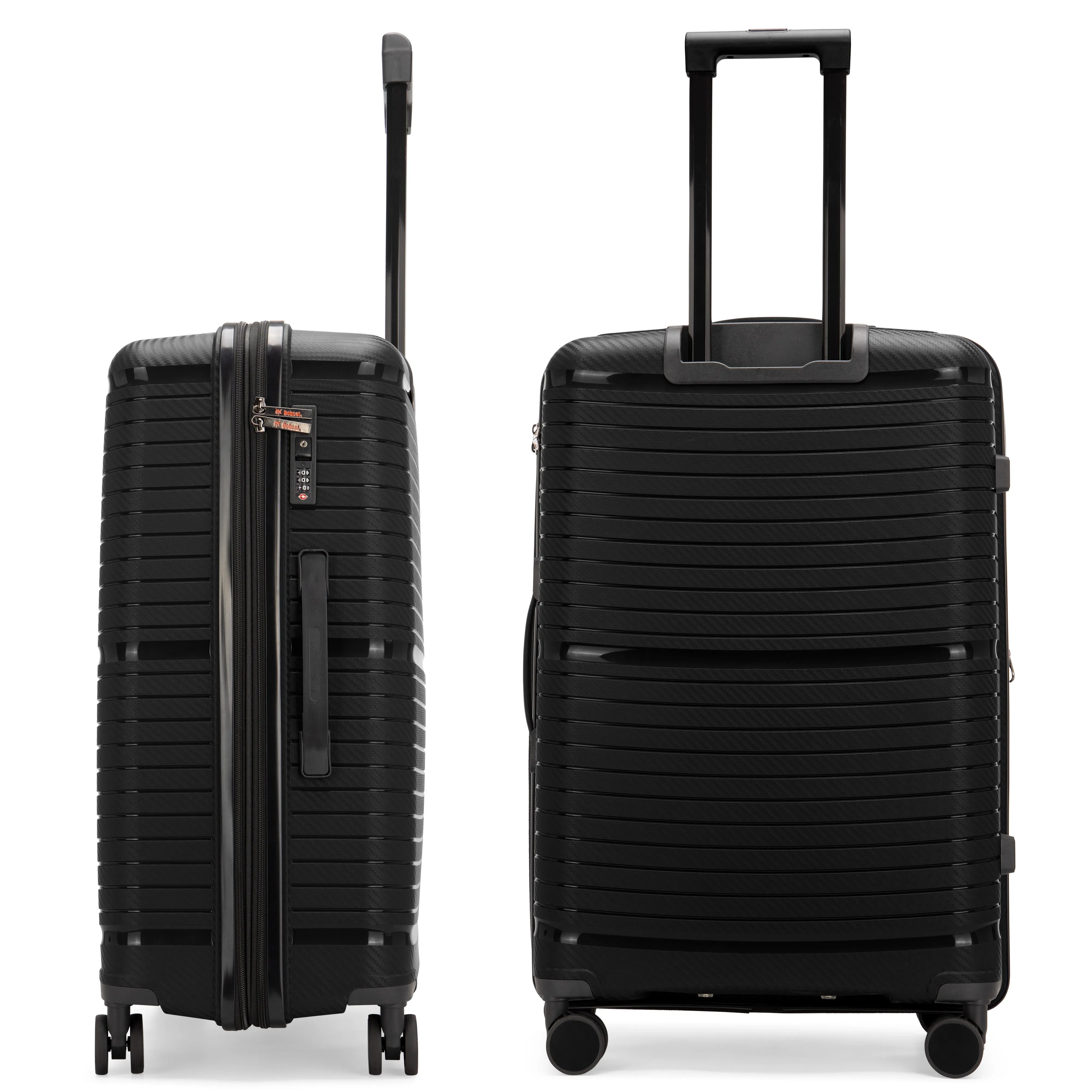 Bobcat Trencher 3-Piece Expandable Hardside Spinner Luggage Set with TSA Lock | Black