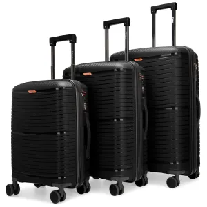 Bobcat Trencher 3-Piece Expandable Hardside Spinner Luggage Set with TSA Lock | Black