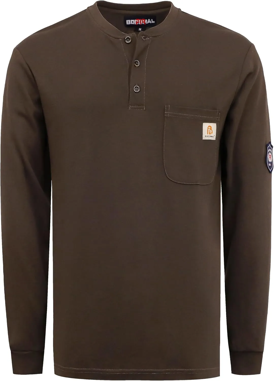 BOCOMAL FR Shirts Flame Resistant Shirt 5.5oz 100% Cotton Light Weight CAT2 Fire Retardant Henley Shirts