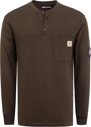BOCOMAL FR Shirts Flame Resistant Shirt 5.5oz 100% Cotton Light Weight CAT2 Fire Retardant Henley Shirts