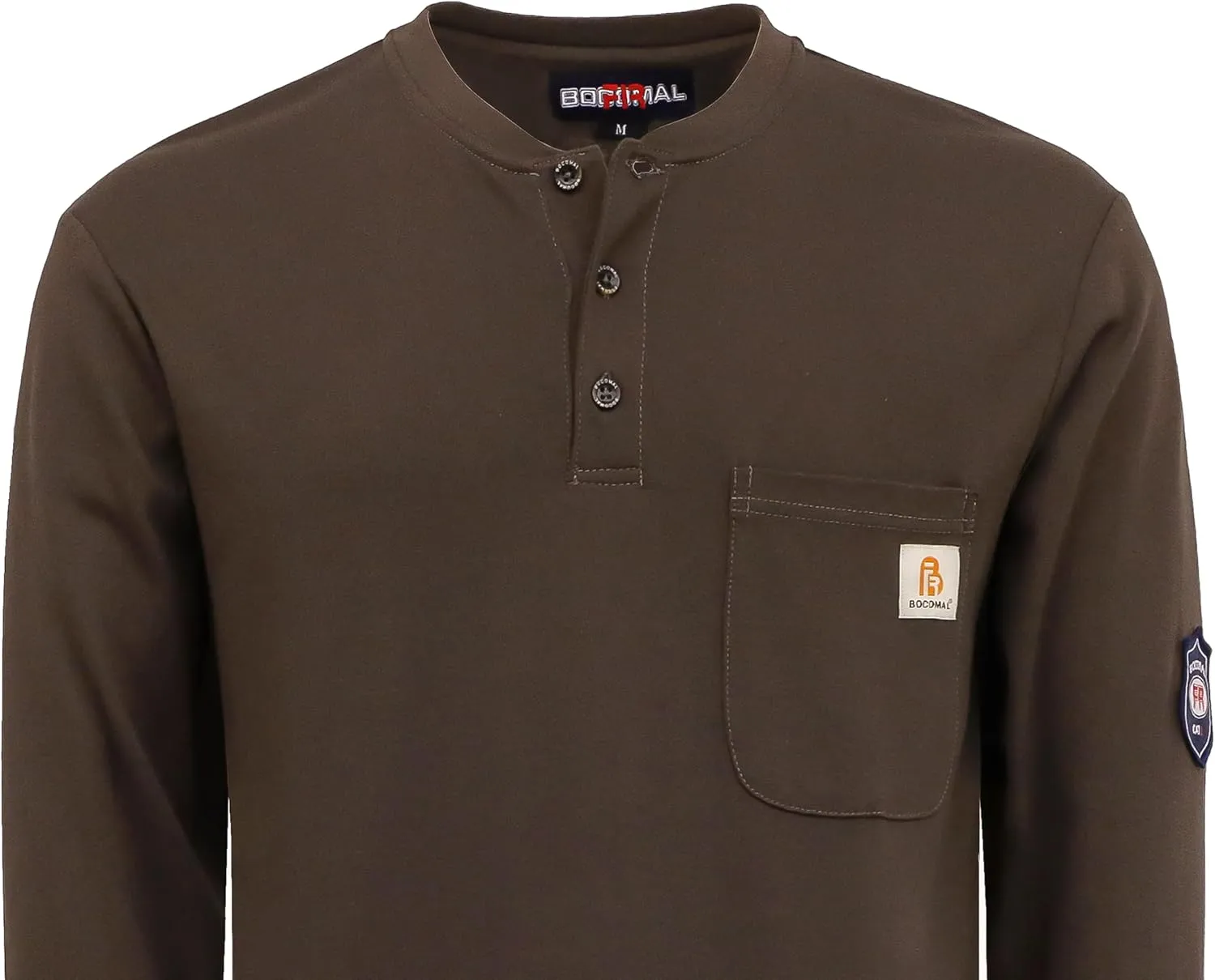 BOCOMAL FR Shirts Flame Resistant Shirt 5.5oz 100% Cotton Light Weight CAT2 Fire Retardant Henley Shirts