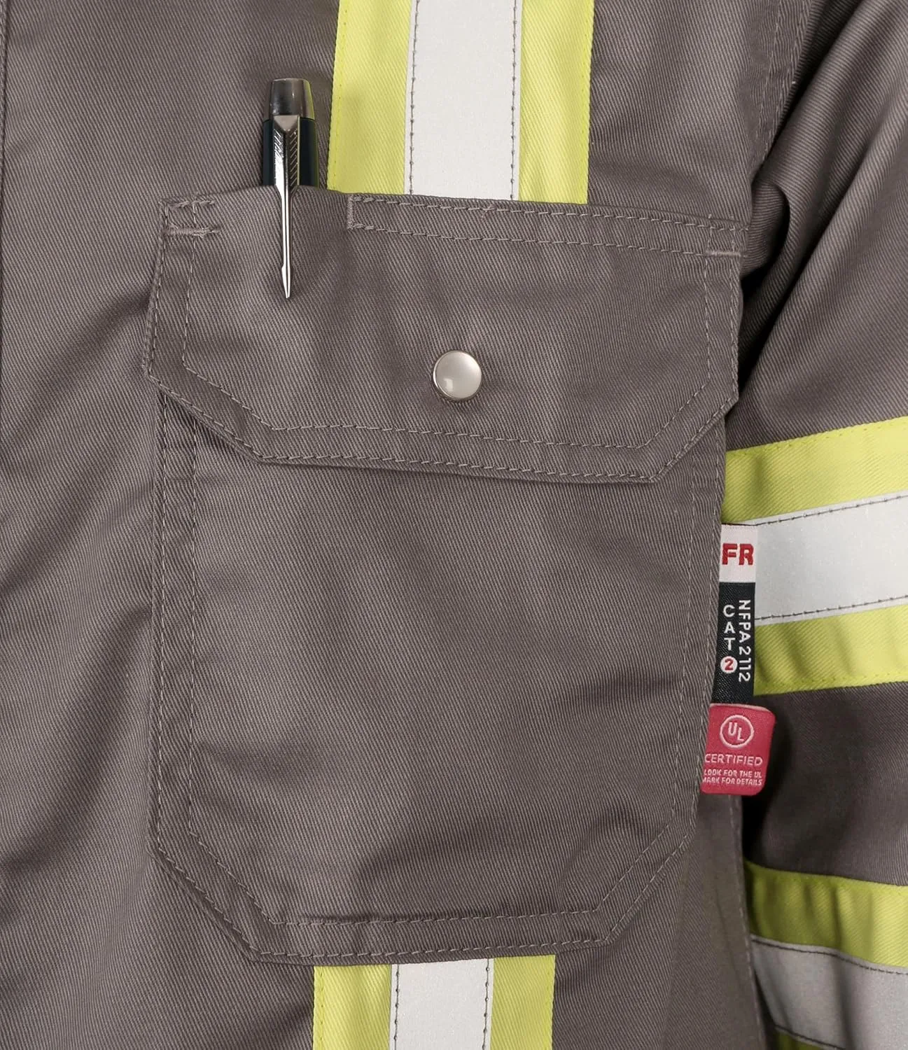 BOCOMAL FR Shirts for Men Hi Vis High Visibility 6.5oz Lightweight Type O Flame Resistant Refective Safety Shirt