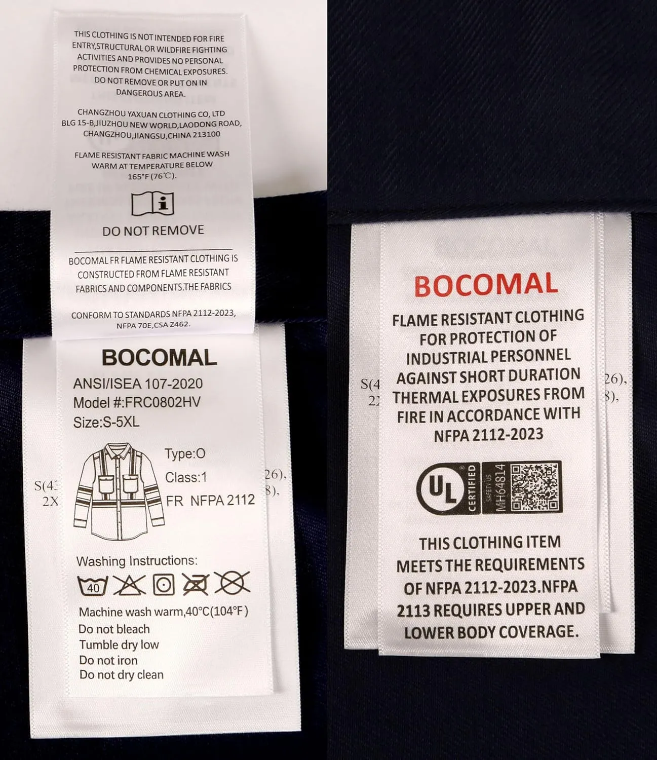 BOCOMAL FR Shirts for Men Hi Vis High Visibility 6.5oz Lightweight Type O Flame Resistant Refective Safety Shirt