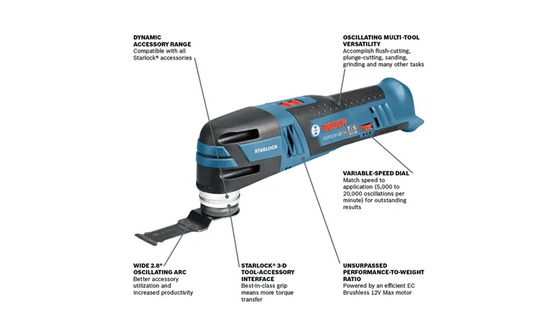 Bosch Starlock® Cordless Brushless 12-volt Max Variable Speed Oscillating Multi-Tool