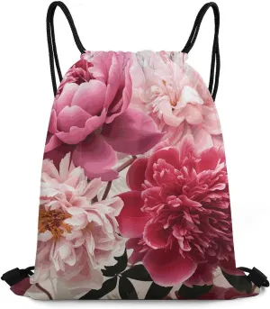 Botanical Floral Drawstring Backpacks For Mans And Women Drawstring Waterproof Sport Pack String Cinch Bags For Travelling,Gym