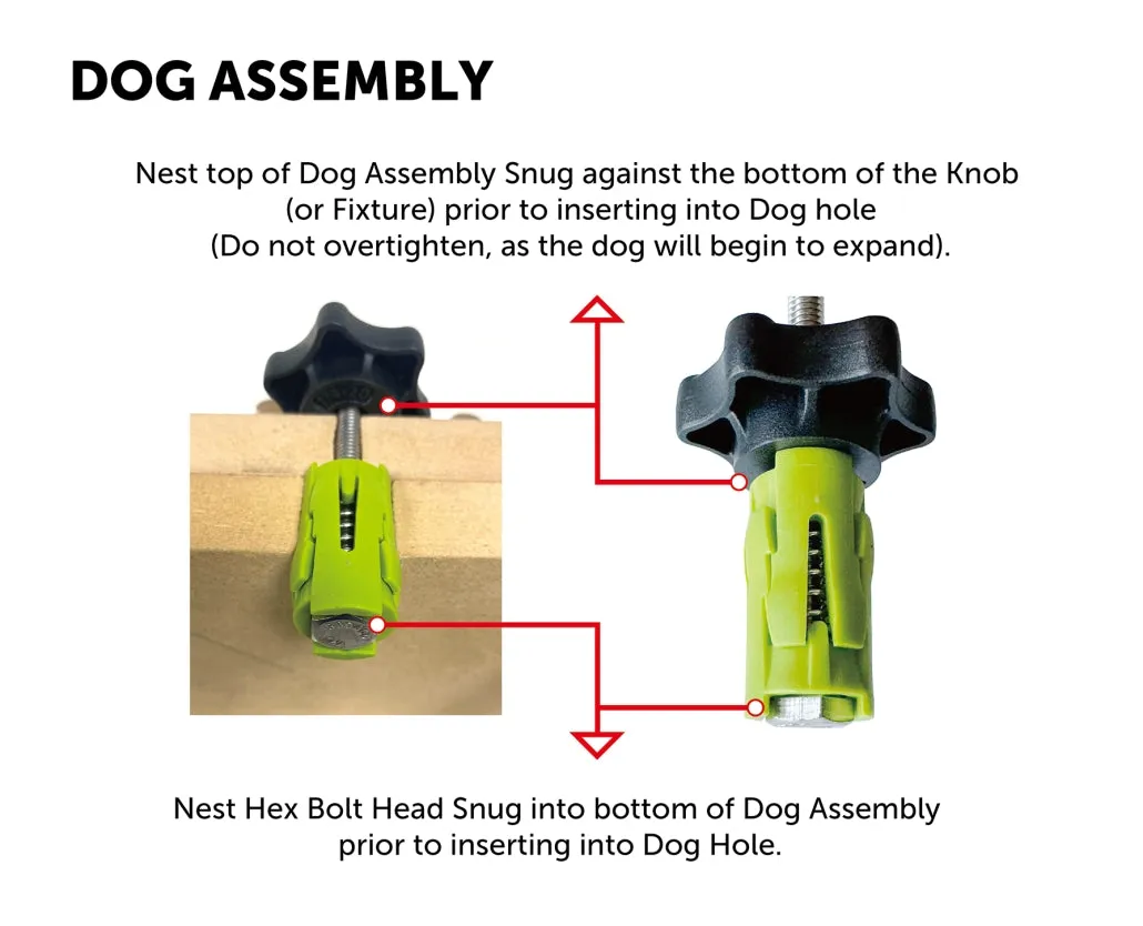 BOW Products Pack of Dogs Expandable Woodworking Bench Dogs suits 3/4in & 20mm Dog Holes
