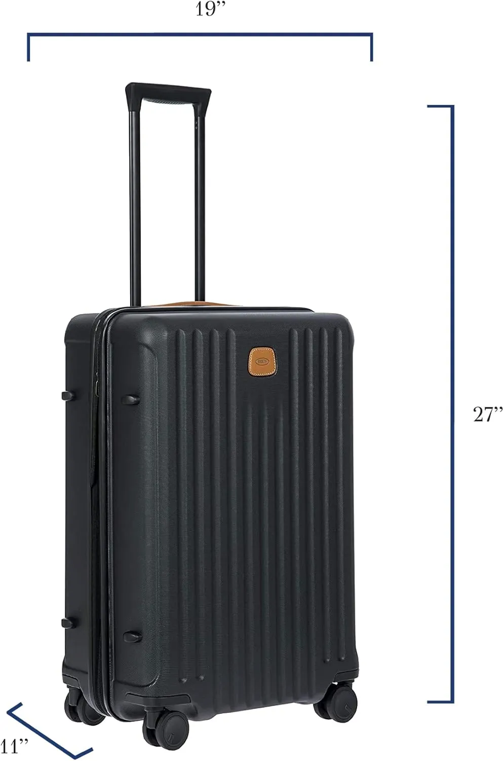 Bric's Capri 2.0 27"-Inch Spinner - Expandable Luxury Carry On Luggage With Spinner Wheels - Lightweight Carry On Suitcases with Wheels Made From Durable Polycarbonate - Matte Black