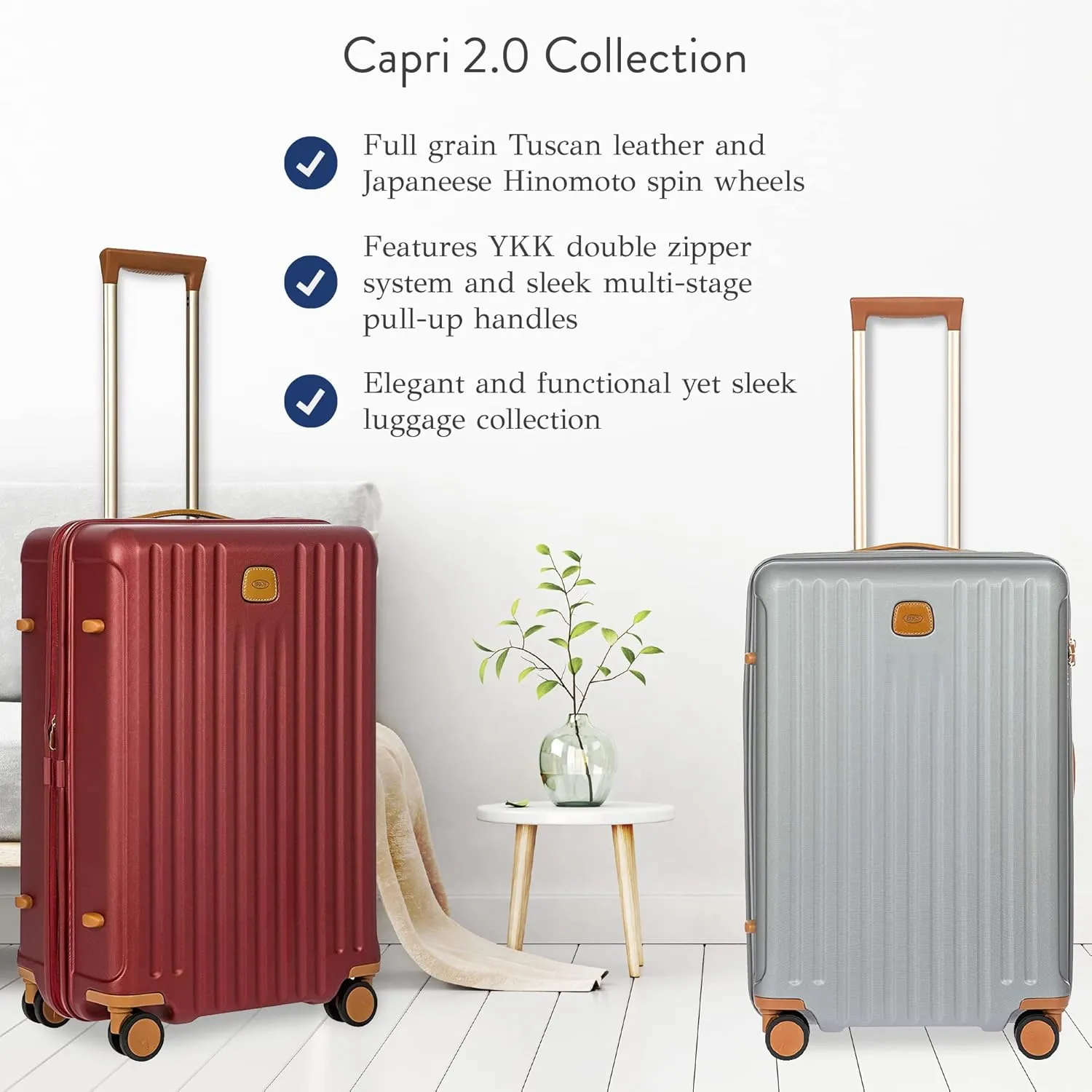 Bric's Capri 2.0 27"-Inch Spinner - Expandable Luxury Carry On Luggage With Spinner Wheels - Lightweight Carry On Suitcases with Wheels Made From Durable Polycarbonate