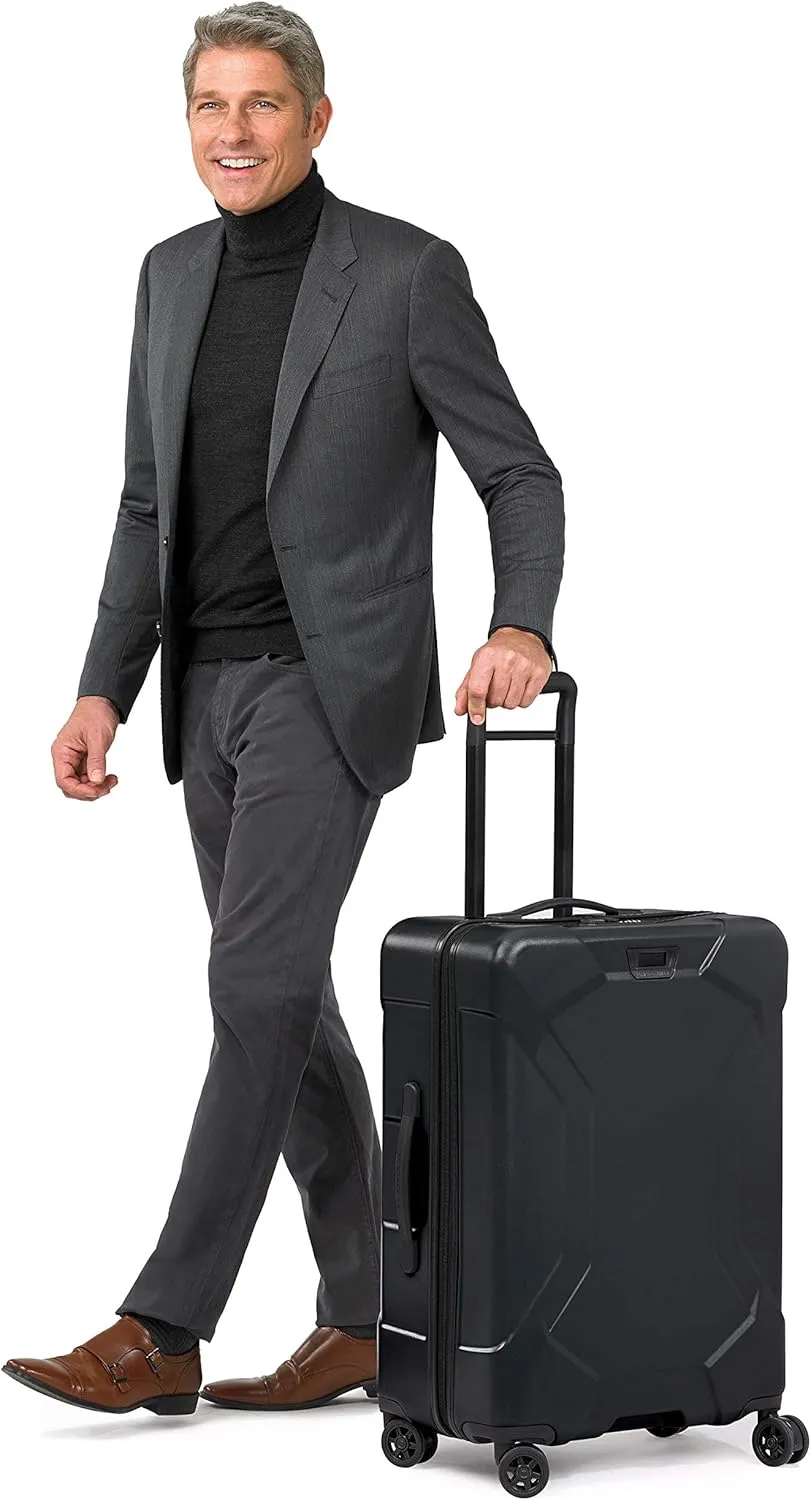 Briggs & Riley 30" Large Spinner - Checked Luggage for Travel, Suitcases with Wheels, Hardside Rolling Bag for Men & Women, Self-Repairing Zipper - Torq Collection, Stealth Black