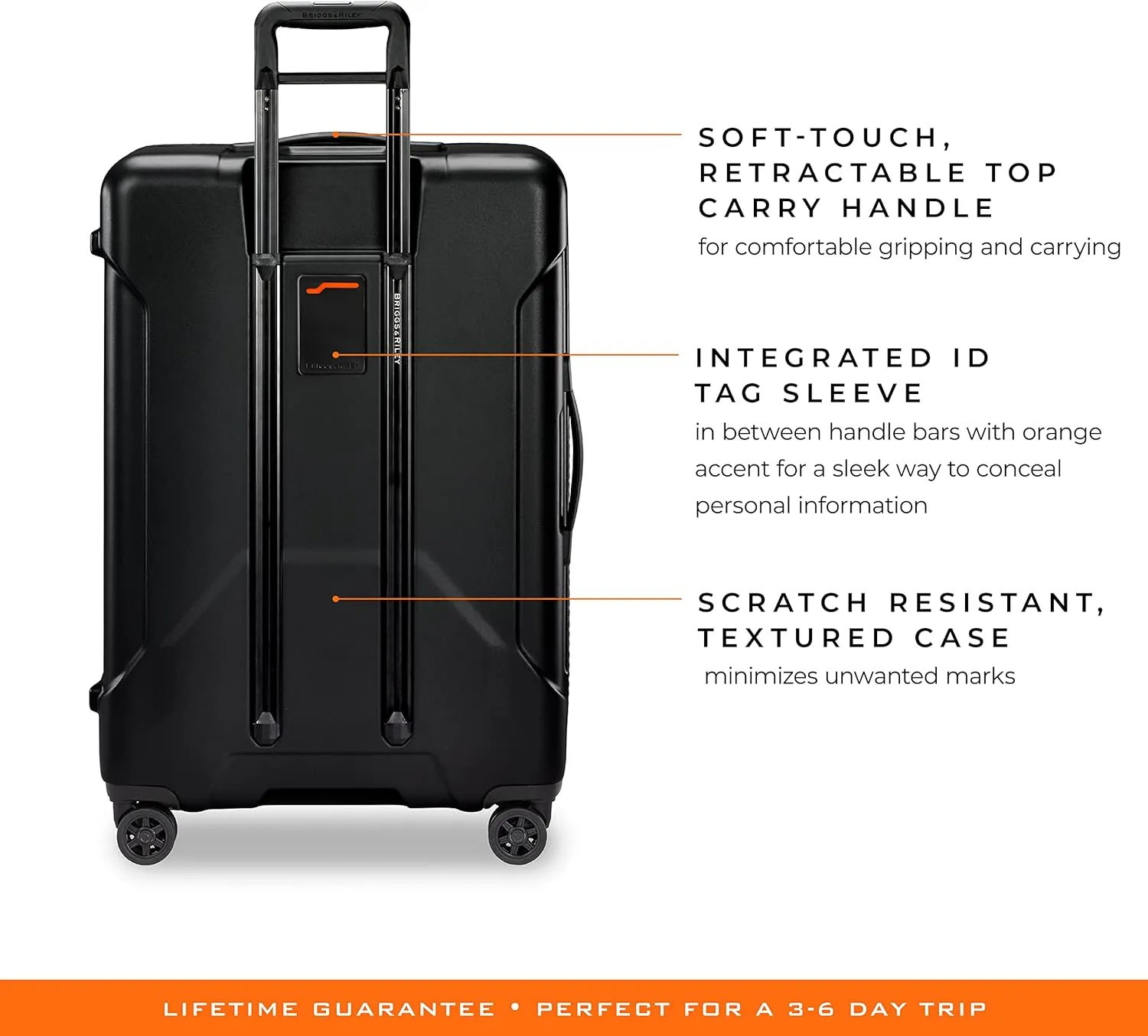 Briggs & Riley 30" Large Spinner - Checked Luggage for Travel, Suitcases with Wheels, Hardside Rolling Bag for Men & Women, Self-Repairing Zipper - Torq Collection, Stealth Black