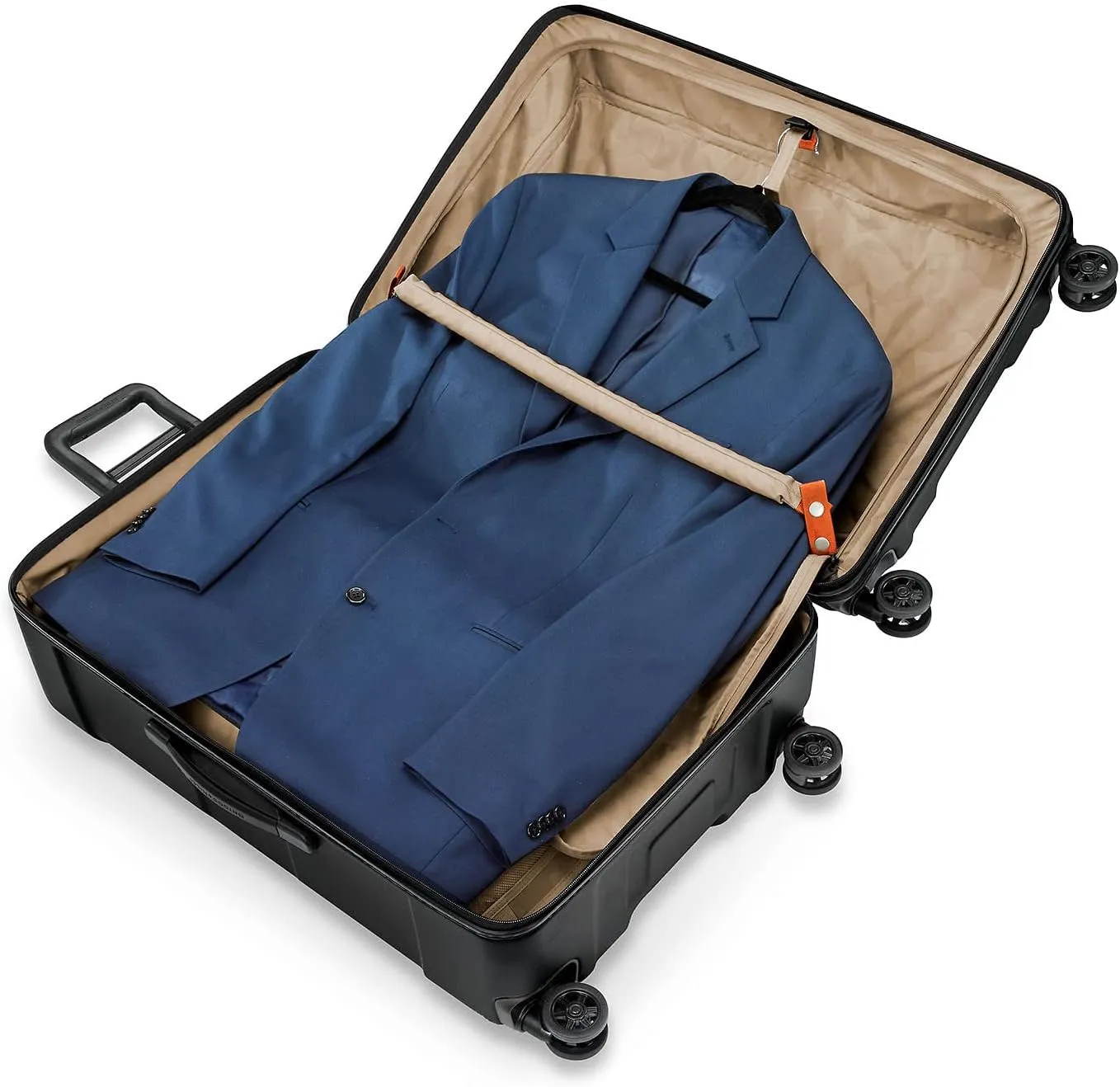 Briggs & Riley 30" Large Spinner - Checked Luggage for Travel, Suitcases with Wheels, Hardside Rolling Bag for Men & Women, Self-Repairing Zipper - Torq Collection, Stealth Black
