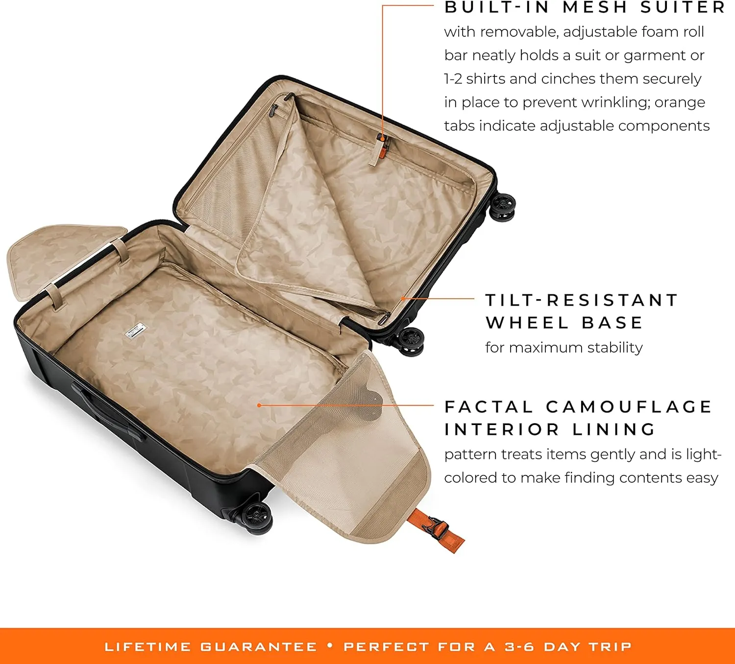 Briggs & Riley 30" Large Spinner - Checked Luggage for Travel, Suitcases with Wheels, Hardside Rolling Bag for Men & Women, Self-Repairing Zipper - Torq Collection, Stealth Black