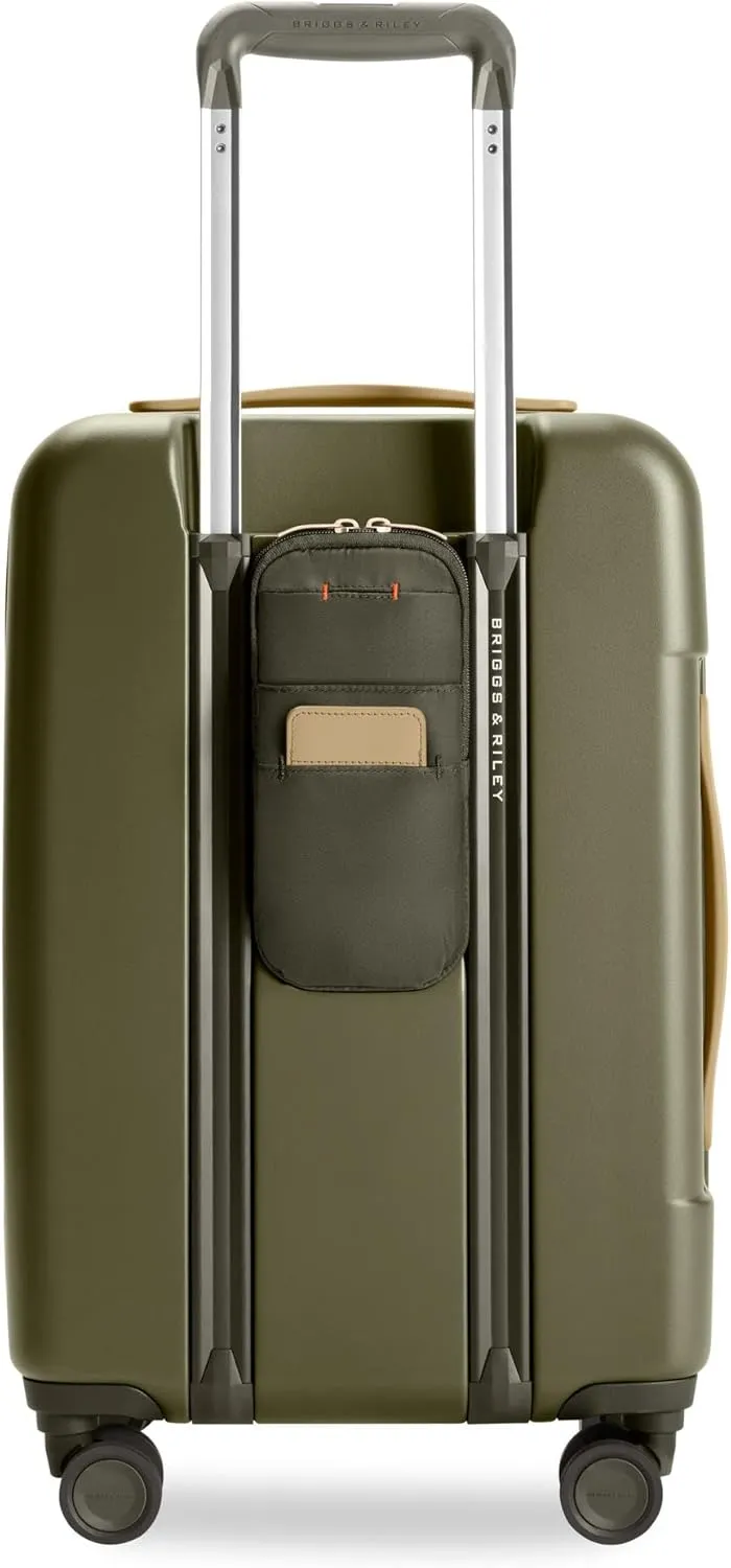 Briggs & Riley Essential 22" Carry On Expandable Spinner - Luggage for Travel, Suitcases with Wheels, Hardside Rolling Bag for Men & Women, Self-Repairing Zipper - Sympatico Collection, Olive