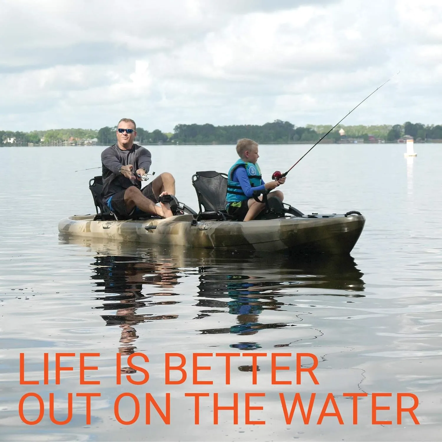 Brooklyn 13.0 Pro Tandem Kayak 12-Foot, 8 inch 2 or 3 Person Sit On Top Fishing Kayak