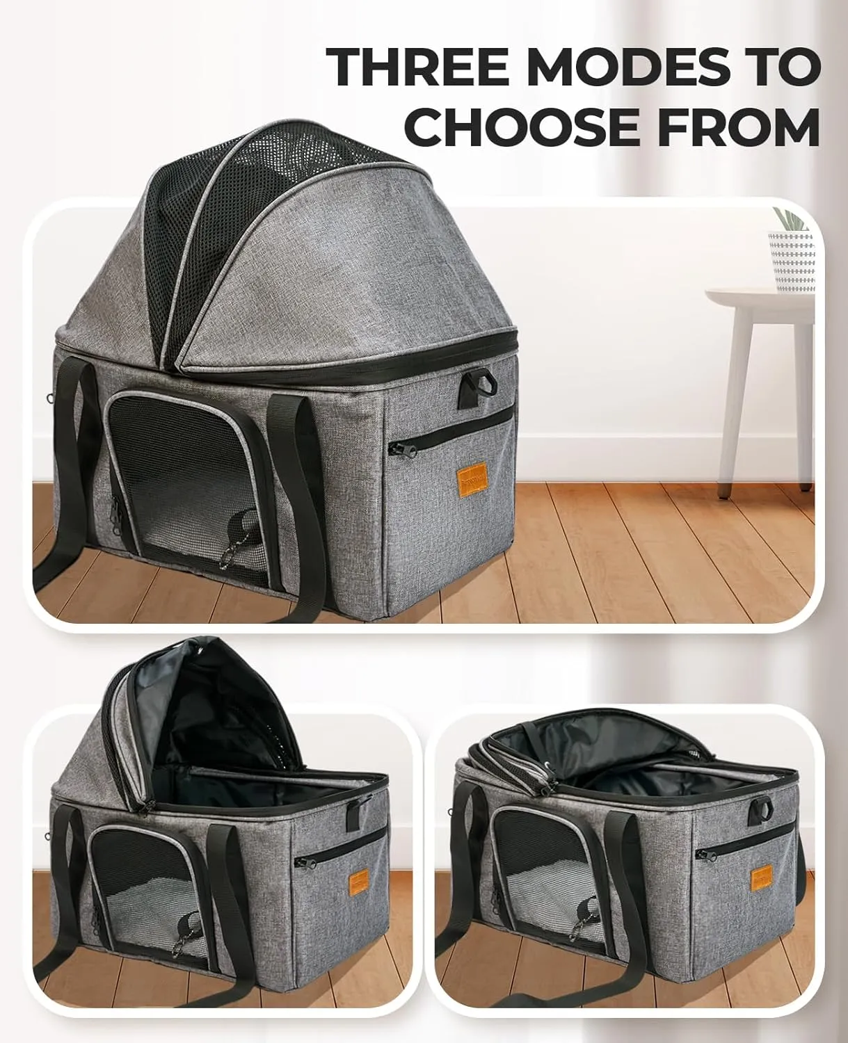 BurgeonNest Top-Expandable Large Cat Carrier, Soft Sided Cat Bag Carrier for Medium Large Pet 15 lbs, Upgrade Small Dog Car Seat, Collapsible Puppy Travel Bag with Semi-Open Mode Canopy