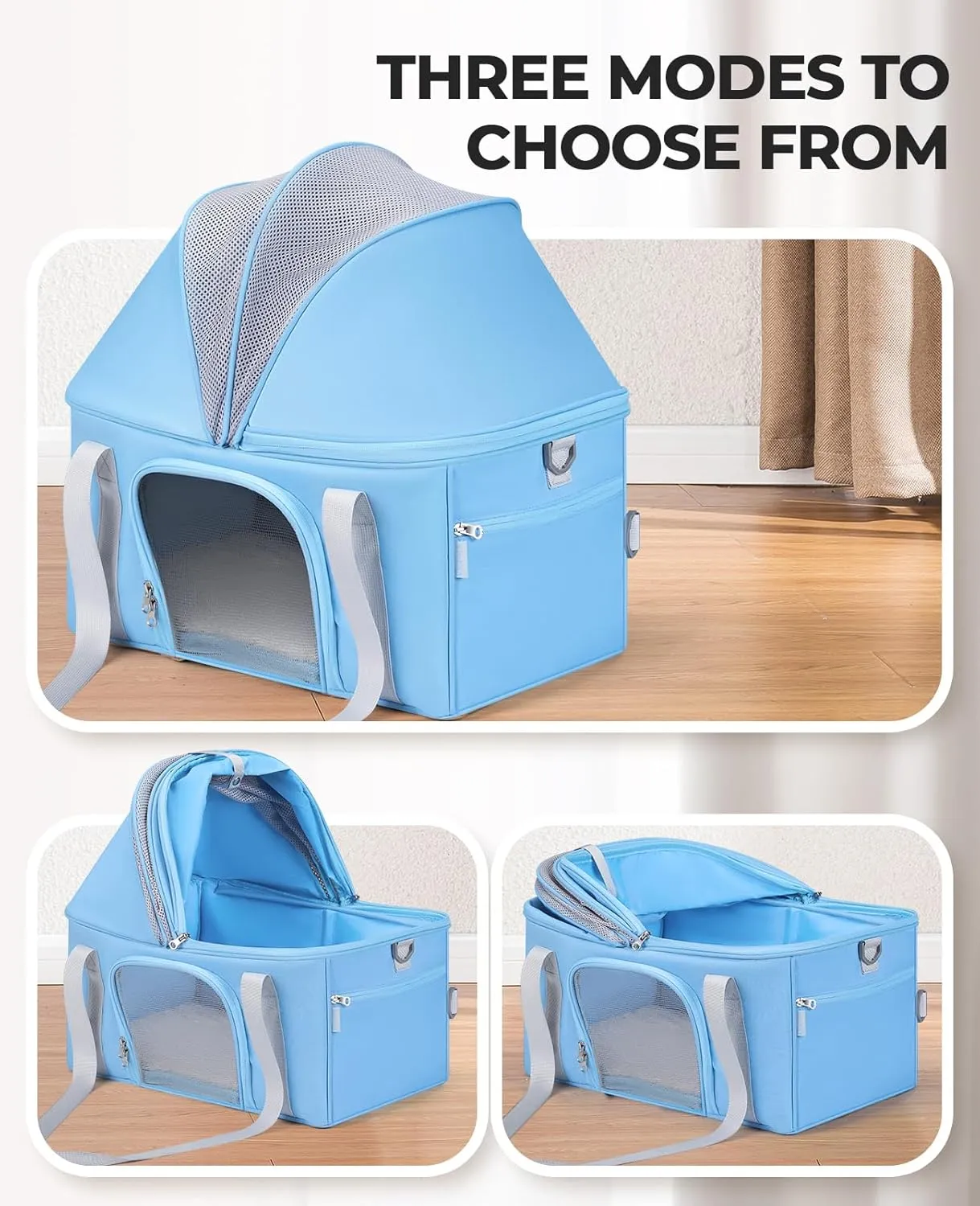 BurgeonNest Top-Expandable Large Cat Carrier, Soft Sided Cat Bag Carrier for Medium Large Pet 15 lbs, Upgrade Small Dog Car Seat, Collapsible Puppy Travel Bag with Semi-Open Mode Canopy