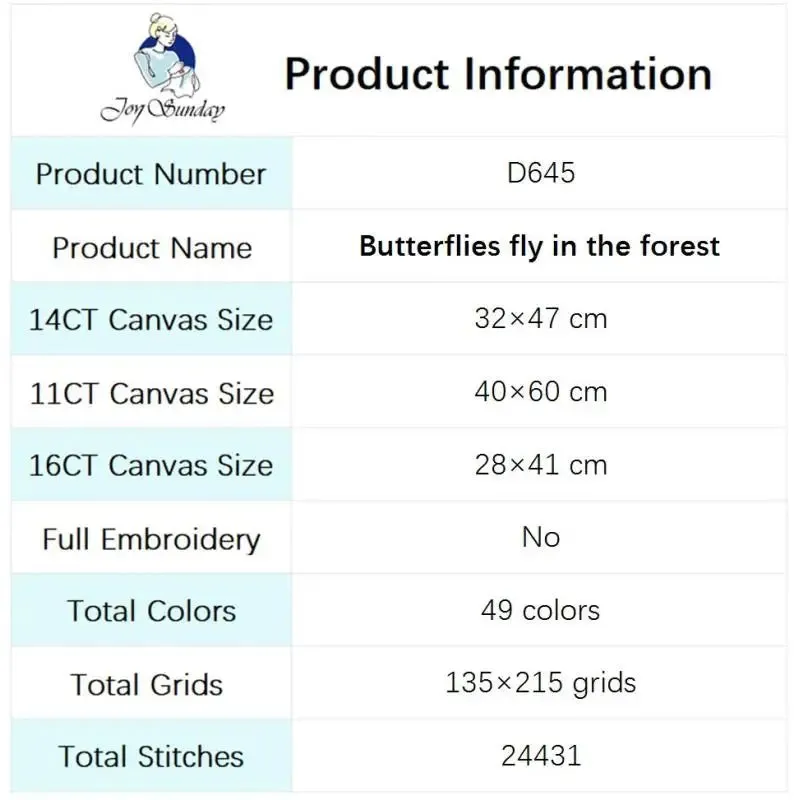 Butterfly Forest Animal Stitch DIY Kits