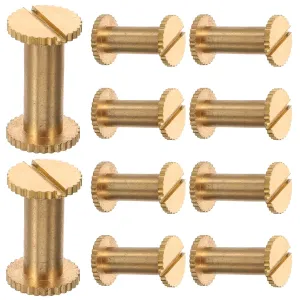 Cabilock 10pcs Rivet Screws Metal Studs for Purse Making Leather Craft Accessories