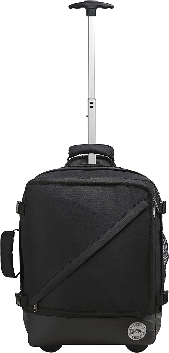 Cabin Max Greenwich 30L 18x14x8" (45x36x20cm) Hybrid Trolley Backpack (Black)