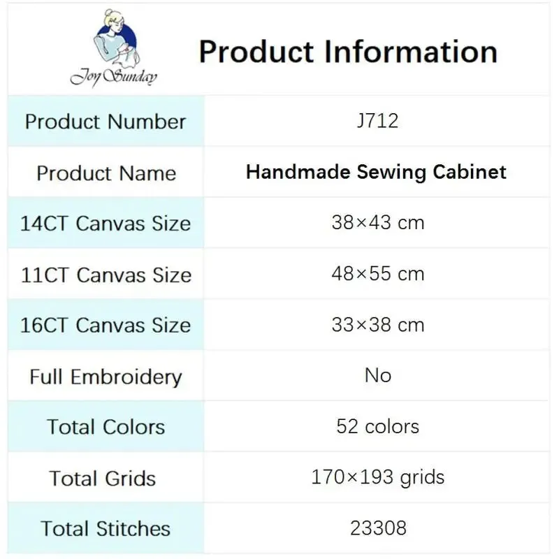 Cabinet Printed Cross Stitch Kits 16CT