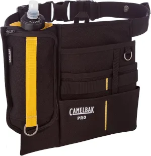 CamelBak 17 Oz Multi Rugged 1200D Poly Canvas Tool Belt with Adjustable Strap and Clip Flask, Black, 4-Pockets