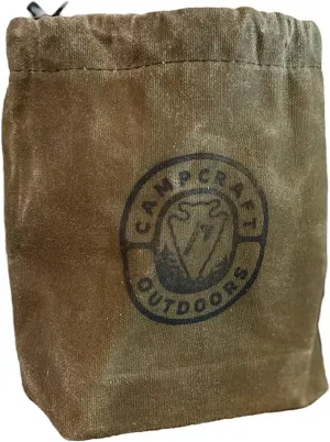 Campcraft Outdoors 24oz Cookset Bag, Bushcraft Belt Pouch, Hiking Mug Bag, Waxed Canvas Bag for Hiking stoves