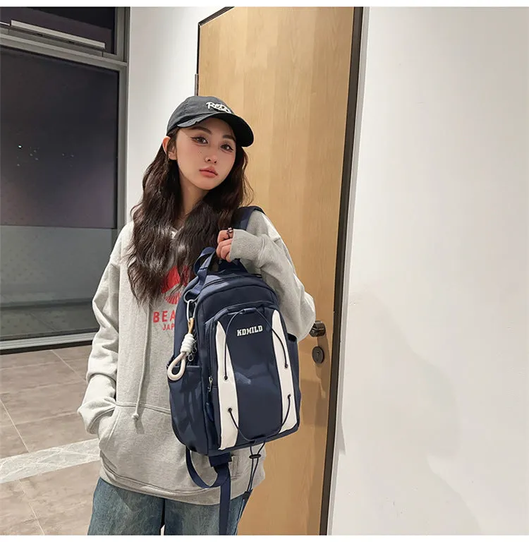 Campus Style Minimalist And Versatile Drawstring Backpack