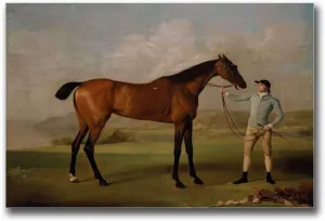 Canvas Art Posters and Wall Art Prints George Stubbs Molly Longlegs With Her Jockey Vintage Reproduction Poster Wall Art Print Home Decor Living Room Bedroom Home Decoration 12x18inch without Frame