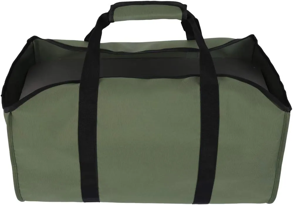 Canvas Firewood Tote Bag Extra Large Durable Ideal for Fireplaces Wood Stoves Logs Camping Landscaping (1pcs, GREEN)