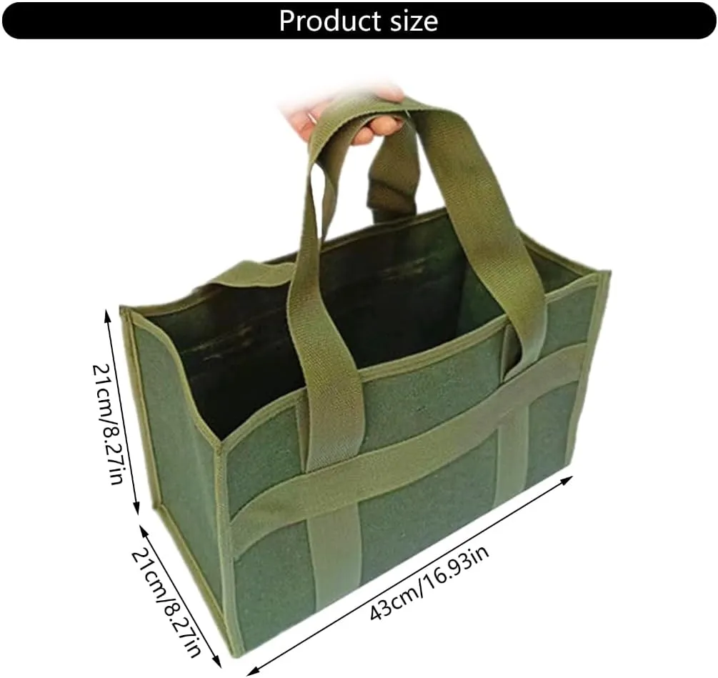 Canvas Tool Bag Large Capacity Wide Mouth Tool Bag Storage Bags for Men Multifunction Wear Resistant Organizers Handbag