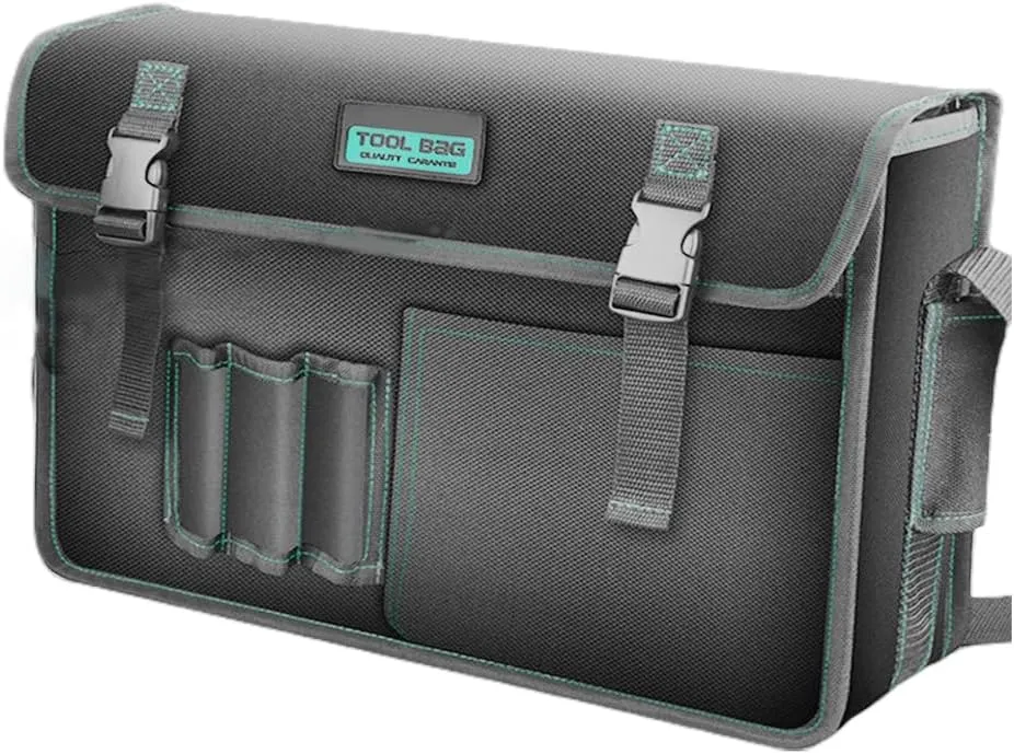 Canvas Tool Bag with Shoulder Strap Large Capacity and Organized Storage Carry Case for Hand/Power Tools