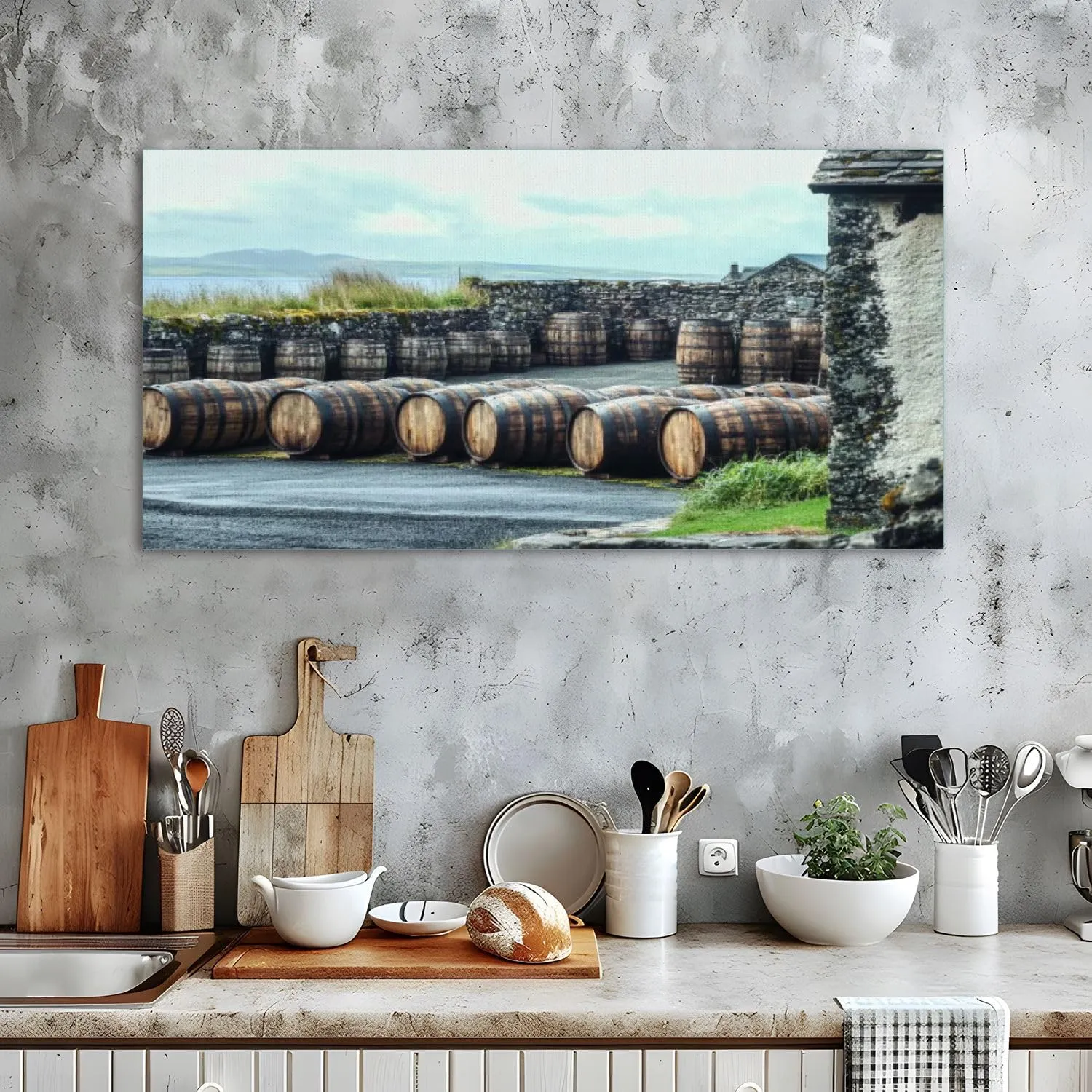 Canvas Wall Art Islay Scotland Sseptember 11 2015 The sun shines Ardbeg Framed Artwork Landscape Wall Paintings Modern Wall Decor Ready to Hang Posters for Living Room Bedroom 20"x40"
