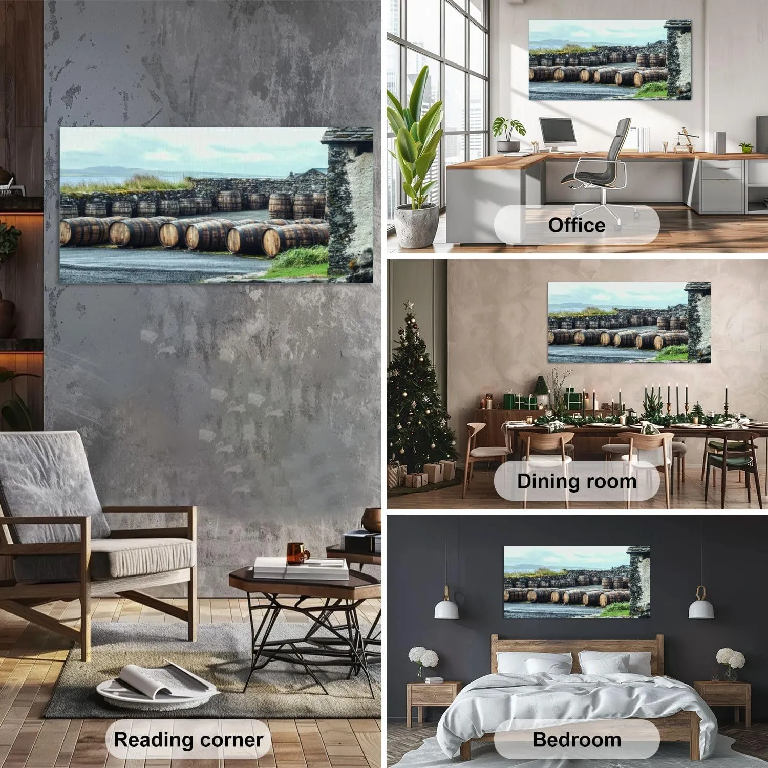 Canvas Wall Art Islay Scotland Sseptember 11 2015 The sun shines Ardbeg Framed Artwork Landscape Wall Paintings Modern Wall Decor Ready to Hang Posters for Living Room Bedroom 20"x40"