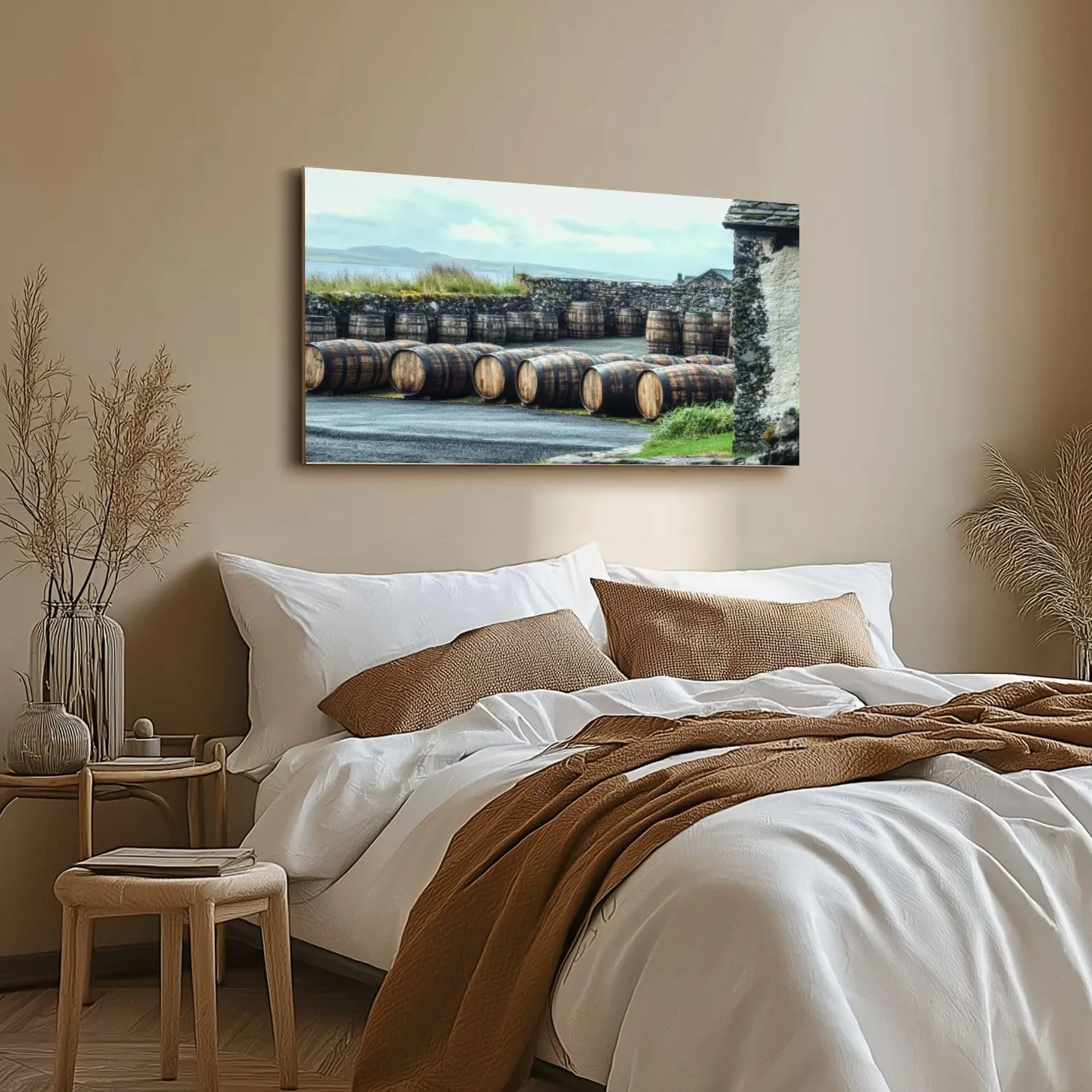 Canvas Wall Art Islay Scotland Sseptember 11 2015 The sun shines Ardbeg Framed Artwork Landscape Wall Paintings Modern Wall Decor Ready to Hang Posters for Living Room Bedroom 20"x40"