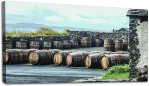 Canvas Wall Art Islay Scotland Sseptember 11 2015 The sun shines Ardbeg Framed Artwork Landscape Wall Paintings Modern Wall Decor Ready to Hang Posters for Living Room Bedroom 20"x40"