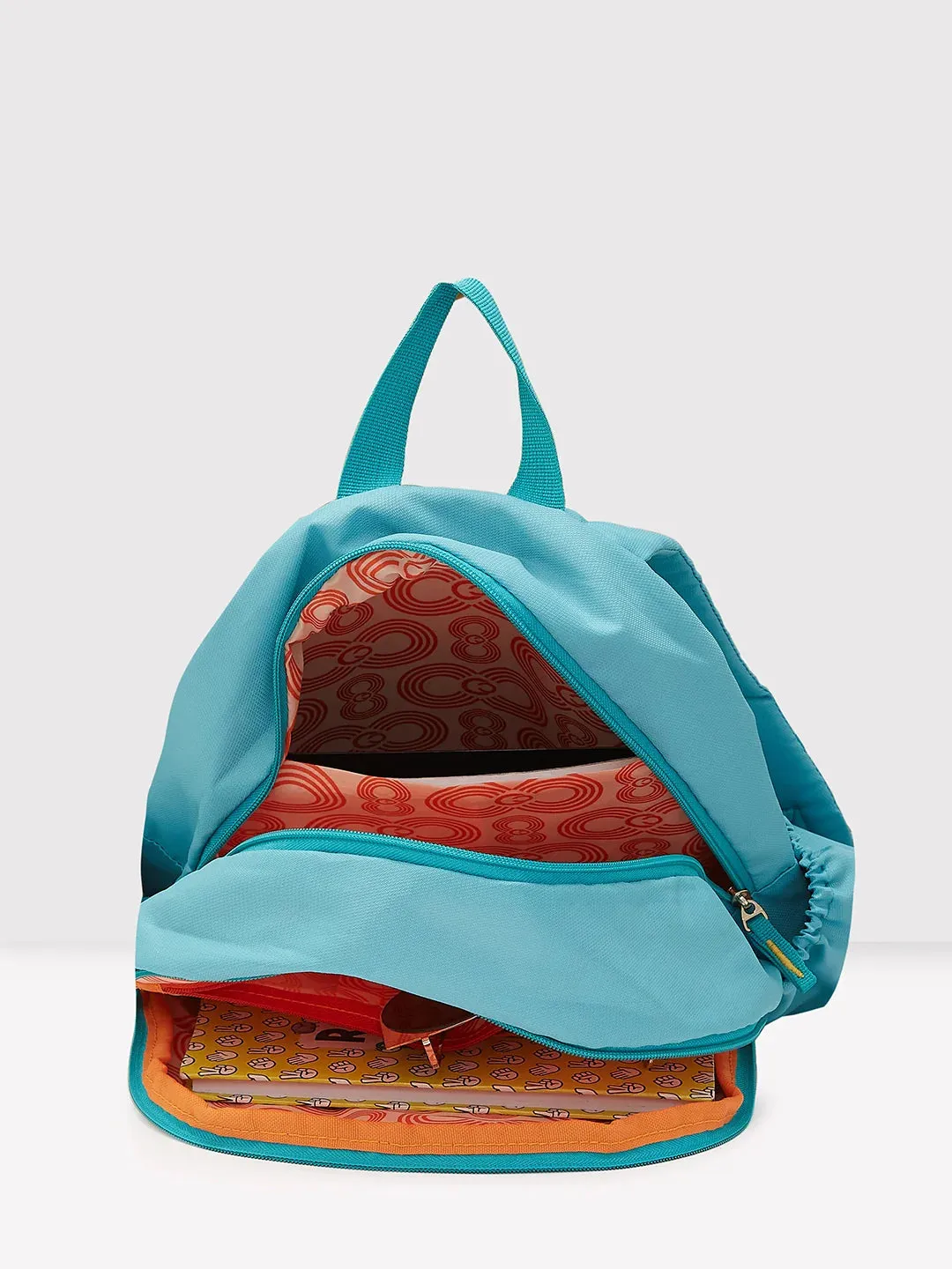 Caprese Xenia Medium Turquoise Printed Backpack